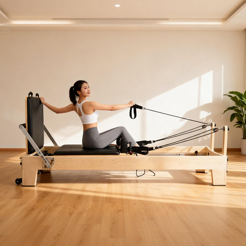 Yoga Fitness Reformer - Портативный регулируемый пилатес-реформер из белого клена,