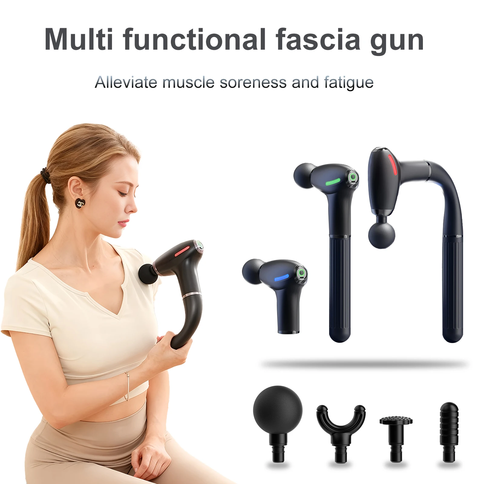 Vibration Massage Gun - Многофункциональный фасционный пистолет с удлиненной ручкой,